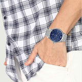 Buy Shop Burberry Classic Blue Dial Silver Steel Strap Watch for Men - BU10007 USA Online