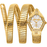 Buy Shop Just Cavalli Mesmerizing White Dial Gold Steel Strap Watch for Women - JC1L304M0025 USA Online