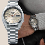 Buy Shop Seiko 5 Sports SNXS Series Automatic Beige Dial Silver Steel Strap Watch for Men - SRPK91K1 USA Online
