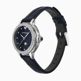Buy Shop Emporio Armani Mia Moonphase Blue Dial Blue Leather Strap Watch for Women - AR11629 USA Online