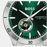 Buy Shop Hugo Boss Troper Automatic Chronograph Green Dial Silver Steel Strap Watch for Men - 1514200 USA Online