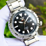 Buy Shop Seiko 5 Sports Automatic Black Dial Silver Steel Strap Watch for Men - SRPC61J1 USA Online