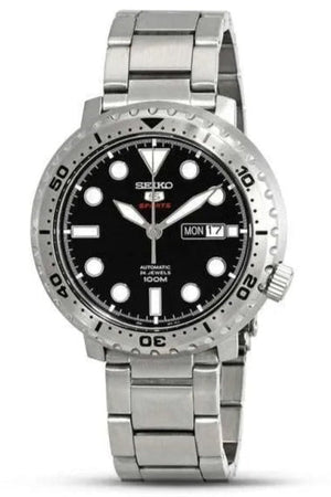 Buy Shop Seiko 5 Sports Automatic Black Dial Silver Steel Strap Watch for Men - SRPC61J1 USA Online
