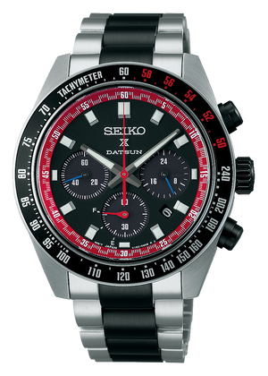Buy Shop Seiko Prospex Speedtimer Solar Chronograph Datsun 240Z Collaboration Limited Edition Black Dial Two Tone Steel Strap Watch for Men - SSC957 USA Online