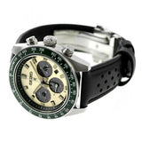 Buy Shop Seiko Prospex Speedtimer Solar Chronograph Ivory Dial Black Leather Strap Watch for Men - SSC943 USA Online
