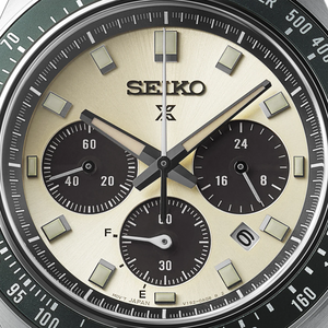 Buy Shop Seiko Prospex Speedtimer Solar Chronograph Ivory Dial Black Leather Strap Watch for Men - SSC943 USA Online