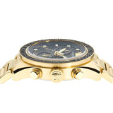 Buy Shop Versace Greca Dome Chronograph Black Dial Gold Steel Strap Watch for Men - VE6K00523 USA Online