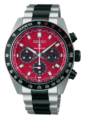 Buy Shop Seiko Prospex Speedtimer Solar Chronograph Datsun 240Z Collaboration Limited Edition Red Dial Two Tone Steel Strap Watch for Men - SBDL123 USA Online