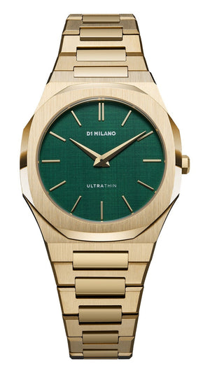 Buy Shop D1 Milano Ultra Thin Green Dial Gold Steel Strap Watch for Women - D1-UTBL18 USA Online