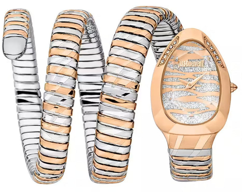 Buy Shop Just Cavalli Taglio Silver Dial Two Tone Steel Strap Watch for Women - JC1L226M0065 USA Online