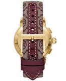 Buy Shop Tory Burch The Tory Chronograph White Dial Maroon Jacquard Strap Watch for Women - TBW1051 USA Online