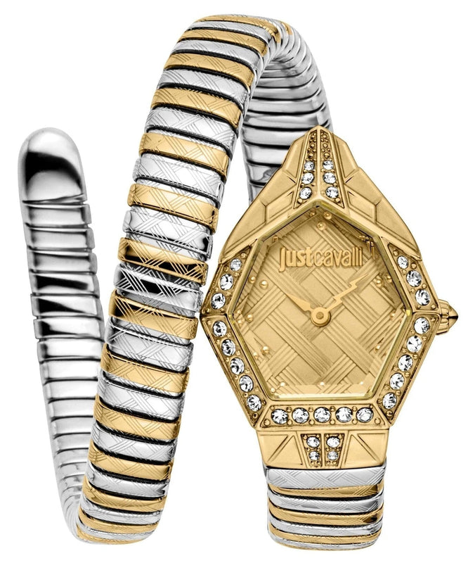 Buy Shop Just Cavalli Ornato Gold Dial Two Tone Steel Strap Watch for Women - JC1L303M0055 USA Online
