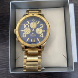 Nixon 48-20 Chrono Blue Dial Gold Steel Strap Watch for Men - A486-1922
