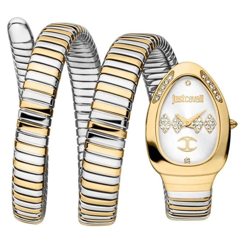 Buy Shop Just Cavalli Vezzoso Silver Dial Two Tone Steel Strap Watch for Women - JC1L230M0065 USA Online