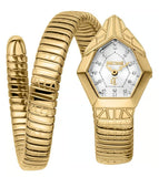 Buy Shop Just Cavalli Ornato Snake White Dial Gold Steel Strap Watch for Women - JC1L303M0025 USA Online