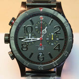 Nixon 48-20 Chrono Black Dial Black Steel Strap Watch for Men - A486-1320