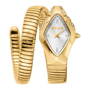 Buy Shop Just Cavalli Ferocious Silver Dial Gold Steel Strap Watch for Women - JC1L306M0035 USA Online