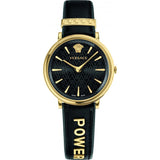 Buy Shop Versace V Circulus Quartz Black Dial Black Leather Strap Watch for Women - VBP12017 USA Online