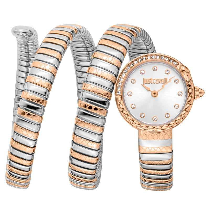Buy Shop Just Cavalli Enchanting Silver Dial Two Tone Steel Strap Watch for Women - JC1L302M0065 USA Online