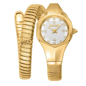Buy Shop Just Cavalli Amalfi Silver Dial Gold Steel Strap Watch for Women - JC1L270M0025 USA Online