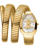 Buy Shop Just Cavalli Glam Evo 5 Silver Dial Gold Steel Strap Watch for Women - JC1L228M0035 USA Online