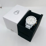 Nixon 51-30 Chronograph White Dial White Steel Strap Watch for Men - A083-1035