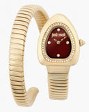 Buy Shop Just Cavalli Lady Snake Red Dial Gold Steel Strap Watch for Women - JC1L249M0025 USA Online