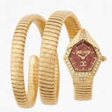 Buy Shop Just Cavalli Mesmerizing Red Dal Gold Steel Strap Watch for Women - JC1L304M0035 USA Online