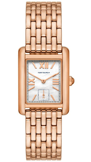 Buy Shop Tory Burch Eleanor Mother of Pearl White Dial Rose Gold Steel Strap Watch for Women - TBW1079 USA Online