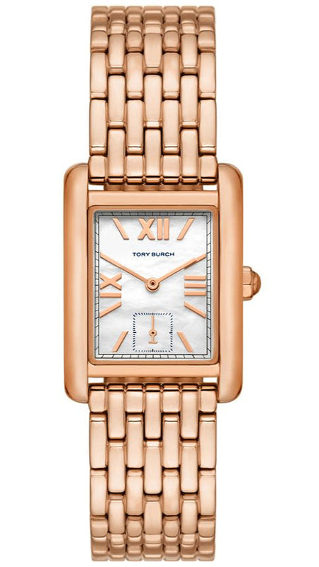 Buy Shop Tory Burch Eleanor Mother of Pearl White Dial Rose Gold Steel Strap Watch for Women - TBW1079 USA Online