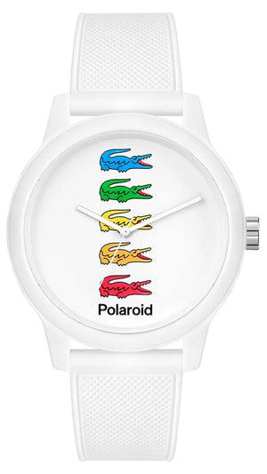 Buy Shop Lacoste Polaroid White Dial White Rubber Strap Watch for Men - 2011130 USA Online