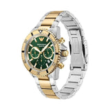 Buy Shop Emporio Armani Sea Explorer Chronograph Green Dial Two Tone Steel Strap Watch for Men - AR11586 USA Online