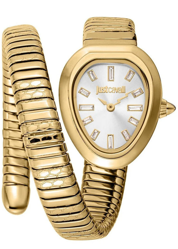 Buy Shop Just Cavalli Aversa Silver Dial Gold Steel Strap Watch for Women - JC1L222M0025 USA Online