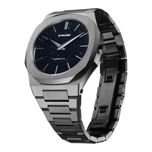 Buy Shop D1 Milano Ultra Thin Aventurine Black Dial Silver Steel Strap Watch for Men - D1-UTBJ29 USA Online