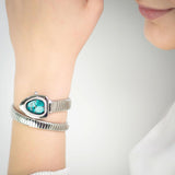 Buy Shop Just Cavalli Lady Snake Blue Dial Silver Steel Strap Watch for Women - JC1L249M0015 USA Online