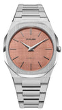 Buy Shop D1 Milano Ultra Thin Salmon Pink Dial Silver Steel Strap Watch for Men - D1-UTBJ26 USA Online