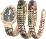 Just Cavalli Glam Snake Green Dial Multicolor Steel Strap Watch for Women - JC1L163M0265