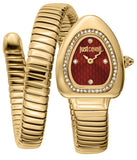 Buy Shop Just Cavalli Lady Snake Red Dial Gold Steel Strap Watch for Women - JC1L249M0025 USA Online