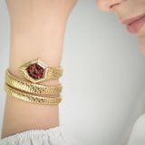 Buy Shop Just Cavalli Mesmerizing Red Dal Gold Steel Strap Watch for Women - JC1L304M0035 USA Online