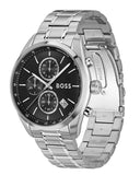 Buy Shop Hugo Boss Grand Prix Chronograph Black Dial Silver Steel Strap Watch for Men - 1514251 USA Online