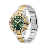 Buy Shop Emporio Armani Sea Explorer Chronograph Green Dial Two Tone Steel Strap Watch for Men - AR11586 USA Online