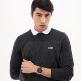 Buy Shop Hugo Boss Grand Prix Chronograph Black Dial Silver Steel Strap Watch for Men - 1514251 USA Online