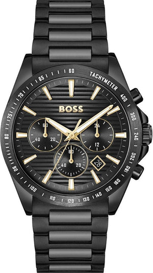 Buy Shop Hugo Boss Strike Chronograph Black Dial Black Steel Strap Watch for Men - 1514291 USA Online