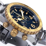 Nixon 51-30 Chronograph Blue Dial Silver Steel Strap Watch for Men - A083-1922
