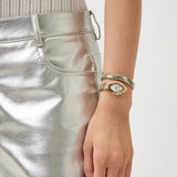 Buy Shop Just Cavalli Ferocious Mother of Pearl White Dial Two Tone Steel Strap Watch for Women - JC1L306M0065 USA Online