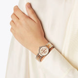 Buy Shop Tory Burch Reva Gold Dial Two Tone Steel Strap Watch for Women - TBW4016 USA Online