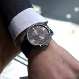 Buy Shop Calvin Klein Minimal Black Dial Black Leather Strap Watch for Men - K3M211C4 USA Online