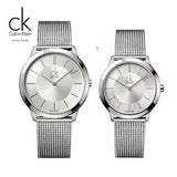 Buy Shop Calvin Klein Minimal Silver Dial Silver Mesh Bracelet Watch for Men - K3M21126 USA Online