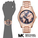 Buy Shop Michael Kors Layton Rose Gold Dial Rose Gold Steel Strap Watch for Women - MK6395 USA Online