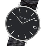 Coach Charles Black Dial Black Leather Strap Watch for Men - 14602157